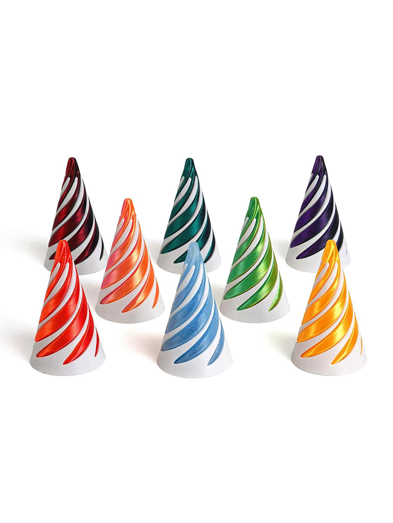3D Printed Stress Relief Rotating Cone Tower - Desk Decor, Fidget Toy, 360 Degree Rotation, Penetrating Pyramid Spinner, Mini Vortex Illusion, Christmas/Party Small Gift