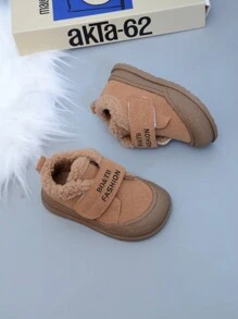 1 双冬季保暖舒适防滑休闲鞋，适合儿童、男孩和女孩 - 棕色 - 查看 3