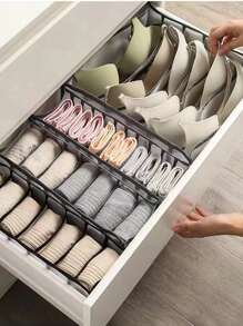 升级版内衣柜收纳盒，6 件胸罩收纳盒，内衣袜子收纳盒，内衣和衣物收纳盒 - 彩色 - 查看 12