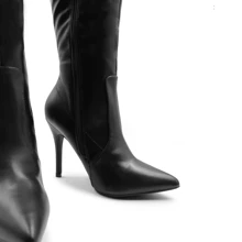 Where’s That From Zoya High Heel Calf Boot In Faux Leather. - Black PU - View 4