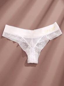 Bộ 4 chiếc quần lót dây ren chữ LOVE không đường may dành cho nữ, thoáng khí, gợi cảm. - Nhiều màu - Xem 4
