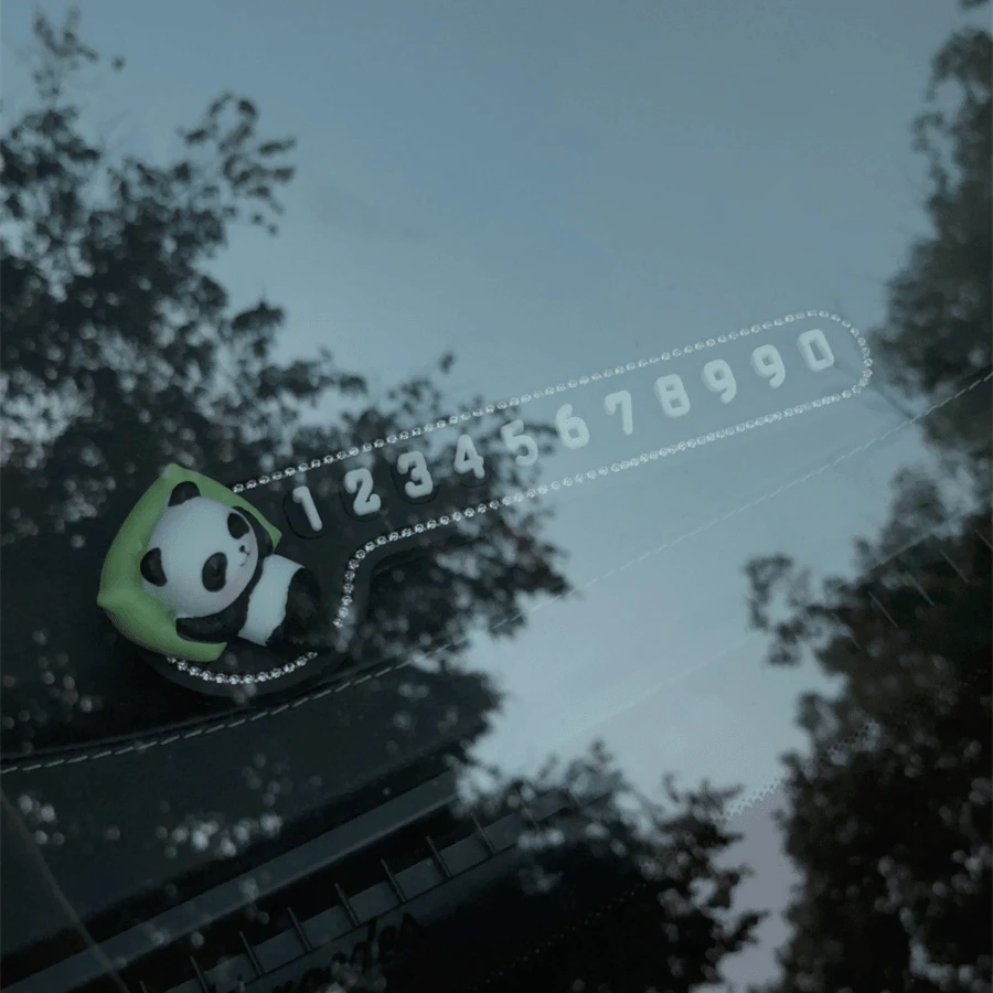 OnBoard Temporary Parking License Plate Creative Panda Moving Phone