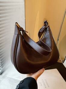 女士复古蜡染皮革迷你手提包，休闲斜挎单肩包，秋冬 - 咖啡棕 - 查看 3