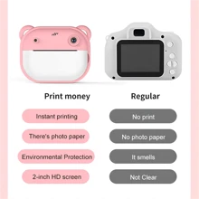 Instant Print Camera, Print Photo Selfie Video Digital Camera With Paper Film, Mini Learning Camera Gifts For Birthday Holiday Travel(No Memory Card But Can Be Printed Directly)