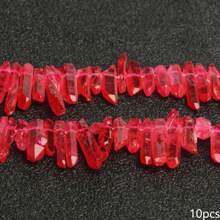 Natural Quartz Crystal Stick Spikes Points Beads 2-8cm Loose Raw Top Drilled Gemstone Beads For Jewelry Making DIY Accessories 10pcs