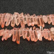 Natural Quartz Crystal Stick Spikes Points Beads 2-8cm Loose Raw Top Drilled Gemstone Beads For Jewelry Making DIY Accessories 10pcs