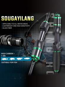 SOUGAYILANG 1.68米-1.8米两节基础款超轻便携鱼竿玻璃纤维UL动力高灵敏度超弹性有限诱饵重量钓小鱼群 - 綠色 - 查看 6