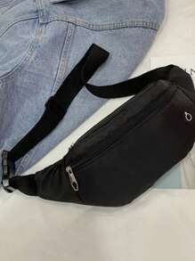 1件装新款简约腰包休闲运动男女胸包多用途大容量上班休闲运动耐打日常跑步磨砂收银手机钱包 - 彩色 - 查看 5