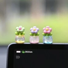 5 piezas Macetas mini lindas de colores aleatorios, accesorios de decoración para el salpicadero del coche - Unitalla - Ver 5
