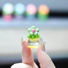 5 piezas Macetas mini lindas de colores aleatorios, accesorios de decoración para el salpicadero del coche - Unitalla - Ver 6