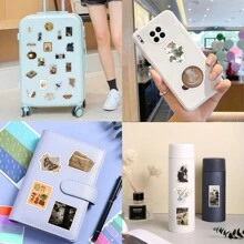 60 miếng dán Dark Academia bằng nhựa vinyl thẩm mỹ dùng cho sổ lưu niệm, nhật ký, máy tính xách tay, cản xe, ván trượt, bình nước, máy tính, điện thoại, phim hoạt hình, mũ bảo hiểm, nhãn dán và đề can ô tô - Nhiều màu - Xem 10