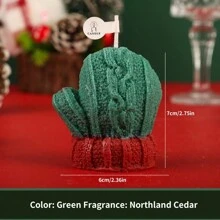 2 件装圣诞节可爱手套香薰蜡烛创意设计桌面摆件，氛围感最爱小礼物 - 彩色 - 查看 13