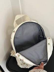 Minimalistyczny, niszowy, swobodny, wielofunkcyjny mini plecak dla kobiet - Biały - Zobacz 6