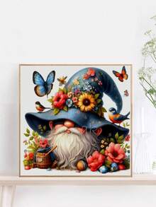 1 套矮人图案十字绣绘画套件，DIY 针线艺术，11CT 十字绣布画工艺品，手工十字绣印花套装材料，适用于家居墙壁装饰和礼物（无框架） - 彩色 - 查看 3