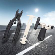 1pc Bicycle Chain Breaker Tool Pliers Chain Cutter Chain Ruler Quick Release Buckle Magic Link Removal Pliers Tool - Black - View 4