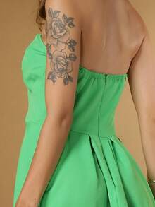 Short Godet Dress - Màu xanh Bạc hà - Xem 6