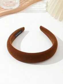 1pc Elegant Leopard Print Headband, Retro Style Hair Accessories Made Of Polyester, Suitable For All Seasons - Coffee Brown - View 4