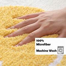 1 tấm thảm phòng tắm bằng vải Cashmere giả, vui nhộn, dễ thương, siêu mềm, sang trọng, mềm mại, thấm hút, chống trượt, giặt máy/sấy khô, thảm chùi chân, thảm phòng tắm hình quả trứng, bồn rửa, bồn cầu, vòi hoa sen, bồn tắm, phòng khách - Nhiều màu - Xem 5