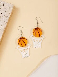 1 Cặp Bông Tai Nối Lưới Bóng Rổ Đính Kim Sa Lấp Lánh Dành Cho Nữ, Bông Tai Phóng Đại Cá Nhân Hóa Cho Nữ, Quà Tặng Tinh Tế Và Đặc Biệt Cho Phụ Nữ - Nhiều màu - Xem 6