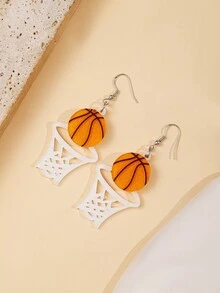 1 Cặp Bông Tai Nối Lưới Bóng Rổ Đính Kim Sa Lấp Lánh Dành Cho Nữ, Bông Tai Phóng Đại Cá Nhân Hóa Cho Nữ, Quà Tặng Tinh Tế Và Đặc Biệt Cho Phụ Nữ - Nhiều màu - Xem 5