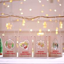 圣诞木质彩色门牌装饰圣诞欢迎牌木门挂件圣诞装饰门牌挂钩圣诞木门挂件圣诞欢迎牌商场店铺橱窗购物欢迎牌 - 彩色 - 查看 11