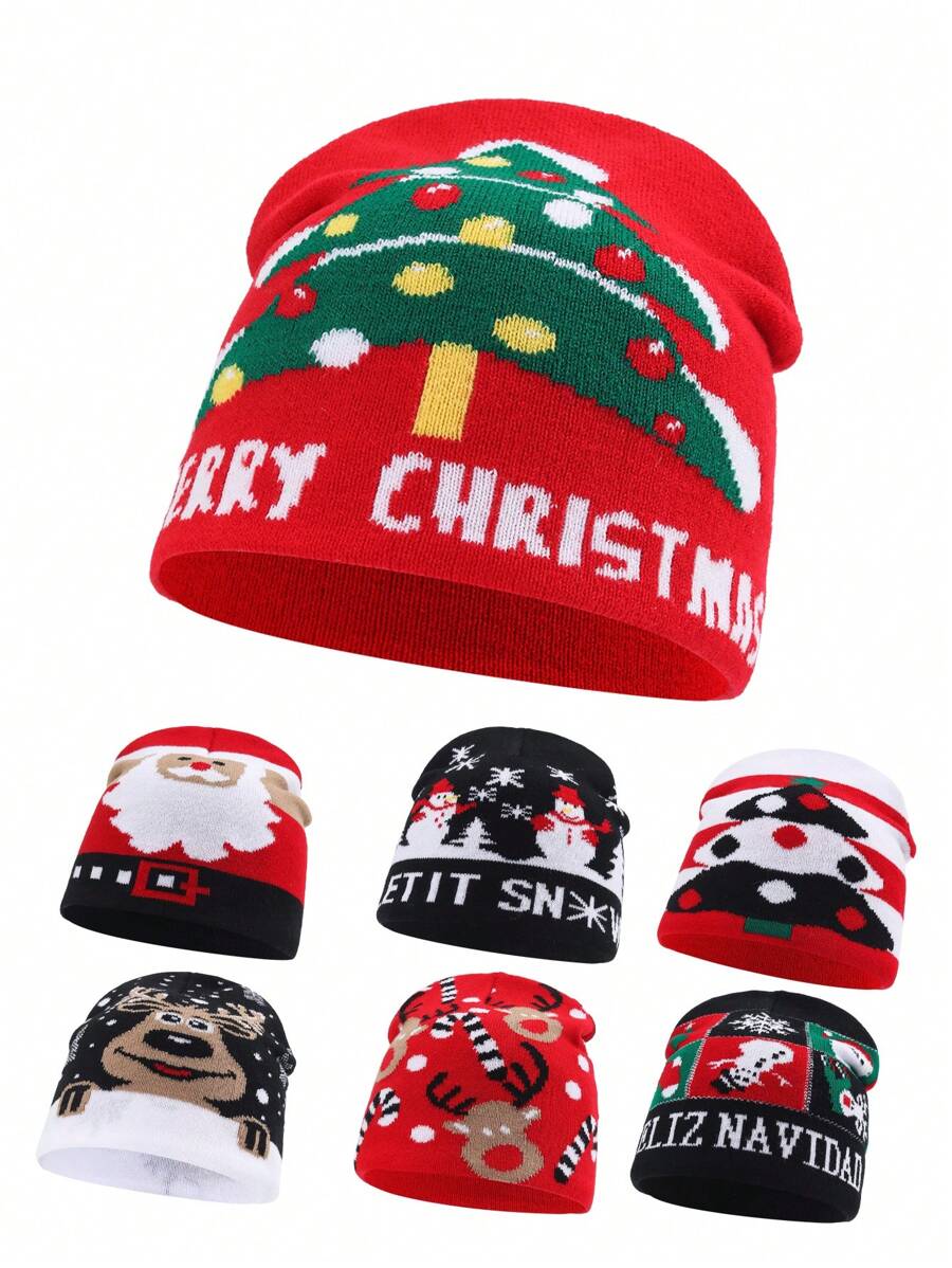 New Christmas Knitted Cap, Minimalist Design Unisex Christmas Hat, Directly Supplied From Factory - 3-8Y - View 1