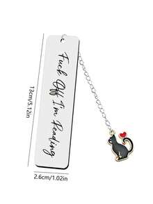 Stainless Steel Black Cat Bookmark With Chain: Adorable For Cat Lovers And Bookworms Christmas Gifts Gift Thanksgiving Y2K Gifts For Women - Multicolor - View 4
