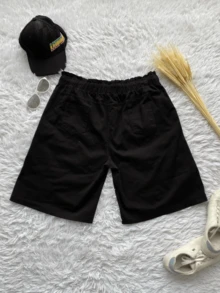 Women's Bermuda Shorts With Elastic Pusa - 黑色 - 查看 2