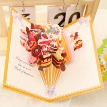 1 tấm thiệp chúc mừng tiệc pop-up 3D chất lượng cao, thiệp kem 3D, thiết kế thanh lịch, phù hợp với mọi người, thiệp chúc mừng sinh nhật doanh nghiệp cao cấp, thiệp quà tặng 3D, thiệp giáo viên, thiệp cảm ơn, đồ thủ công bằng giấy thanh lịch - Nhiều màu - Xem 3