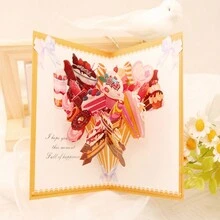 1 tấm thiệp chúc mừng tiệc pop-up 3D chất lượng cao, thiệp kem 3D, thiết kế thanh lịch, phù hợp với mọi người, thiệp chúc mừng sinh nhật doanh nghiệp cao cấp, thiệp quà tặng 3D, thiệp giáo viên, thiệp cảm ơn, đồ thủ công bằng giấy thanh lịch - Nhiều màu - Xem 1