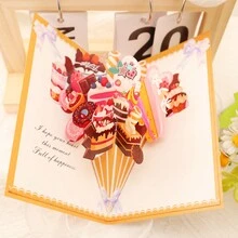 1 tấm thiệp chúc mừng tiệc pop-up 3D chất lượng cao, thiệp kem 3D, thiết kế thanh lịch, phù hợp với mọi người, thiệp chúc mừng sinh nhật doanh nghiệp cao cấp, thiệp quà tặng 3D, thiệp giáo viên, thiệp cảm ơn, đồ thủ công bằng giấy thanh lịch - Nhiều màu - Xem 6