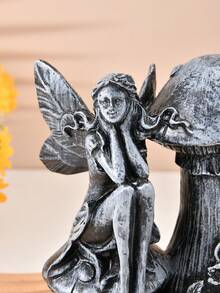 1 件仙女花园雕像，天使雕像户外装饰防水树脂花园雕塑适用于露台庭院草坪门廊艺术装饰装饰品乔迁圣诞生日礼物 - 彩色 - 查看 7