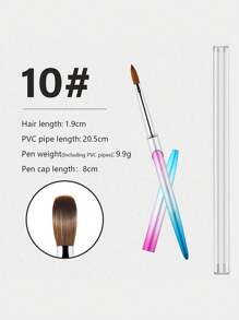 科林斯基亚克力美甲刷，优质美甲貂毛刷，木柄凝胶延长美甲刷，绘图工具 - 彩色 - 查看 11