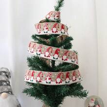 1 pièce - Ruban avec motif d'homme âgé sans visage créatif, nœud DIY, accessoire de décoration pour sapin de Noël, décorations et accessoires de Noël