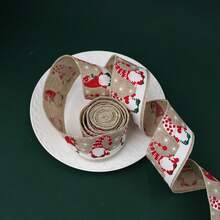 1 pièce - Ruban avec motif d'homme âgé sans visage créatif, nœud DIY, accessoire de décoration pour sapin de Noël, décorations et accessoires de Noël