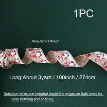 1 pièce - Ruban avec motif d'homme âgé sans visage créatif, nœud DIY, accessoire de décoration pour sapin de Noël, décorations et accessoires de Noël