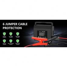 [Hieha] 带空气压缩机的便携式汽车启动器，Capapro 150PSI 4000A 快速电池启动器充电器，带数字轮胎充气机，带 Type-C 快速充电移动电源电池跳线，适用于 Apple IPhone、iPad、Android 手机，适合家人、朋友、儿童、生日、圣诞节、冬季、的礼物，适合户外玩耍、购物、旅行、便携式电源安全稳定的聚合物锂电池。 - 預設 - 查看 8