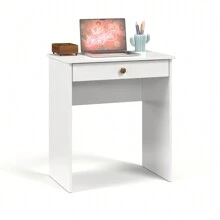 Quality Furniture Escrivaninha Home Office Mesa Para Computador Notebook Com Gaveteiro - Branco - Visão 2