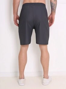 SUN CAI Desportivo Shorts de Desporto para Homens Tecido importado de secagem rápida com estampa - Chumbo - Visão 3