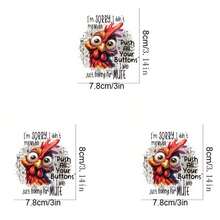 1/2/3 piezas Pegatinas divertidas de gallo transferibles por calor - Pegatinas de vinilo lavables de colores para personalizar camisetas, almohadas, vaqueros y mochilas DIY