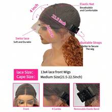 1B/33 Rooted & Ombre Colored Bob Wigs 13x4 Lace Front Wig Human Hair Protein Filament Wig Straight Bob Wig For Women Lace Closure Wig 250 Density - Rooted & Ombre - View 7