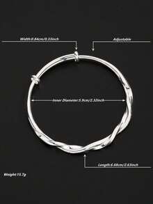 1 chiếc vòng tay kim loại Mobius Loop tối giản thanh lịch dành cho phụ nữ, thích hợp cho hàng ngày, tiệc tùng, tiệc khiêu vũ, quà tặng ngày lễ, phụ kiện trang trí thời trang chất lượng cao cấp - Bạc - Xem 8