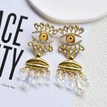 1pair Baroque Style Personalized Eye Shaped Earrings Suitable For Women's Daily Wear - Eye - View 5