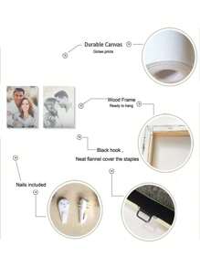 Single Canvas Print, Photo To Canvas, Family Photo, Wedding Photo, Personalized Photo To Canvas Wall Art, Customize Your Photo Canvas, Valentine's Day, Valentine's Day Decor, High Quality, Fashionable Custom, Personalized, Unique, Ideal Gift For Boyfriend/Girlfriend, Suitable For Valentine's Day, Anniversary, Wedding, Mother's Day, Birthday, Children's Day, Father's Day, Graduation, Housewarming, Living Room, Home, Holiday Calendar - Multicolor - View 6