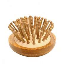 现货竹梳，中号，头发按摩垫梳，男女通用家居礼物 - 駝色 - 查看 7
