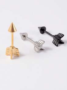 1 件装不锈钢箭头设计尖刺软骨耳环箭头杠铃穿孔女士身体首饰 - 如圖 - 查看 4