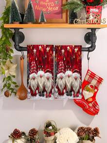 圣诞餐巾布、圣诞老人装饰手巾、厨房洗碗布 - 三個小老人 - 查看 3