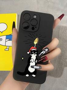 1 个有趣的蜡烛猫防摔防滑黑色手机壳/保护套，适用于 iPhone、Honor、Redmi、Galaxy、 - 黑色 - 查看 4