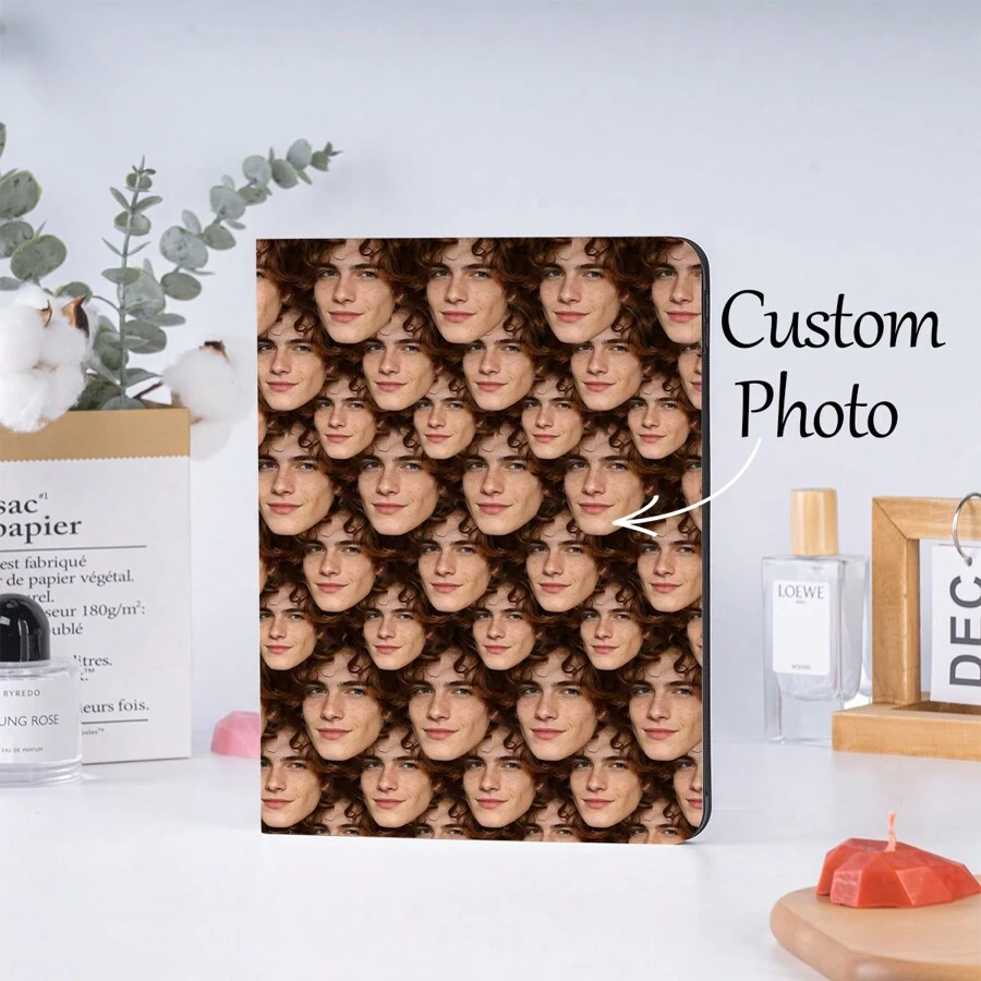 Bao da iPad toàn mặt cá nhân hóa - Bao da máy tính bảng có ảnh tùy chỉnh, Tải ảnh chân dung của bạn lên - Quà tặng thú vị và độc đáo, Tương thích với iPad Pro, Air - màu đen - Xem 1