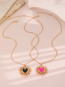 1 件新款时尚多彩大号荆棘爱心吊坠项链适合女性日常佩戴、休闲百搭粗款珠宝 - 34030098 - 查看 8